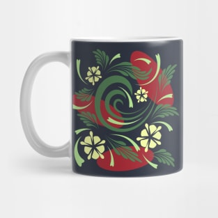 Folk flowers floral art print Flowers abstract art Mug